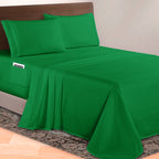 Extra deep 18-24 Inch Pocket 3 Line Embroidery, 4-Piece Sheet Set, Bright Shades