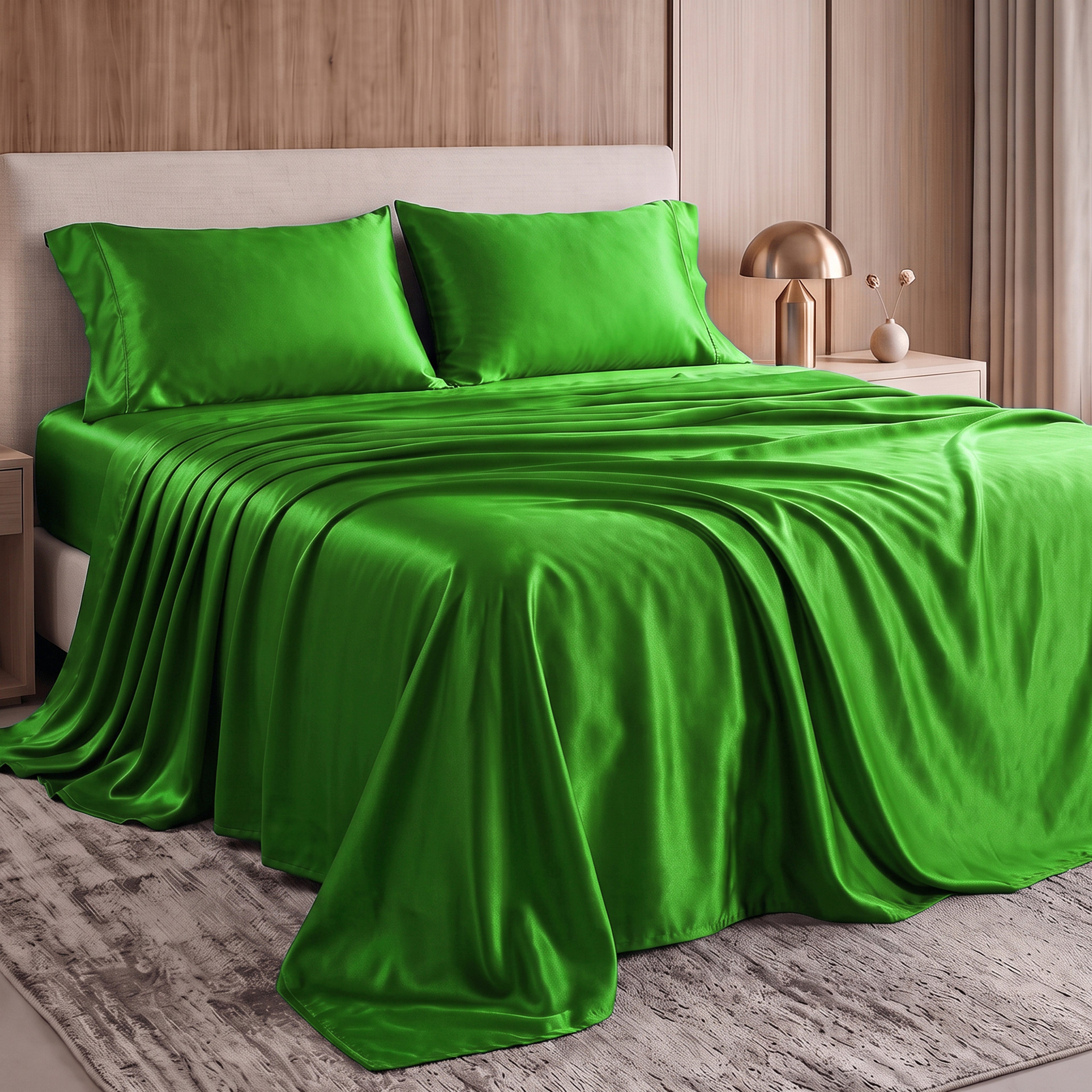 Fine 4-Piece Silky Satin Sheet Set, Moody Shades