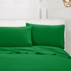 Essential 4-Piece 3-Line Embroidery Sheet Set, Soft as a Hotel Premium Quality,  Moody Shades