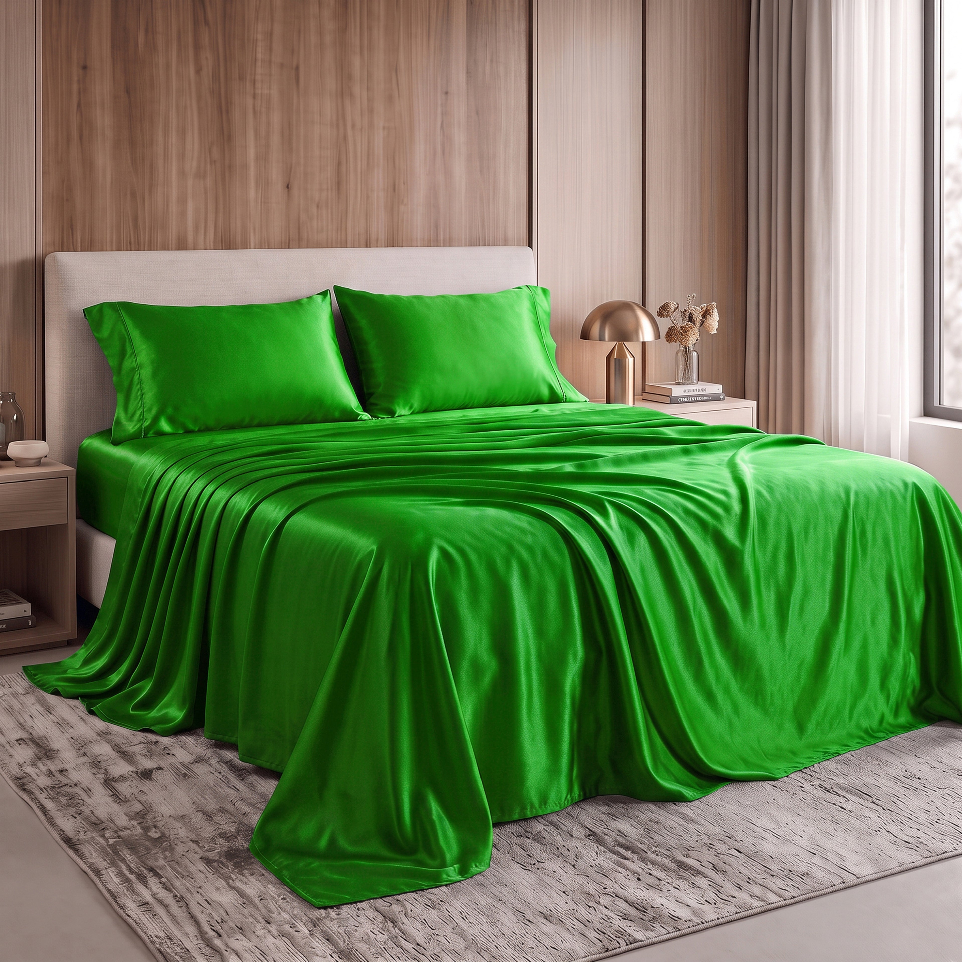 Fine 4-Piece Silky Satin Sheet Set, Moody Shades