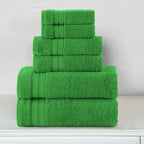 6-Piece Turkish Cotton Three Line Popcorn Towel Set, 2 Washcloths, 2 Hand Towels and 2 Bath Towels