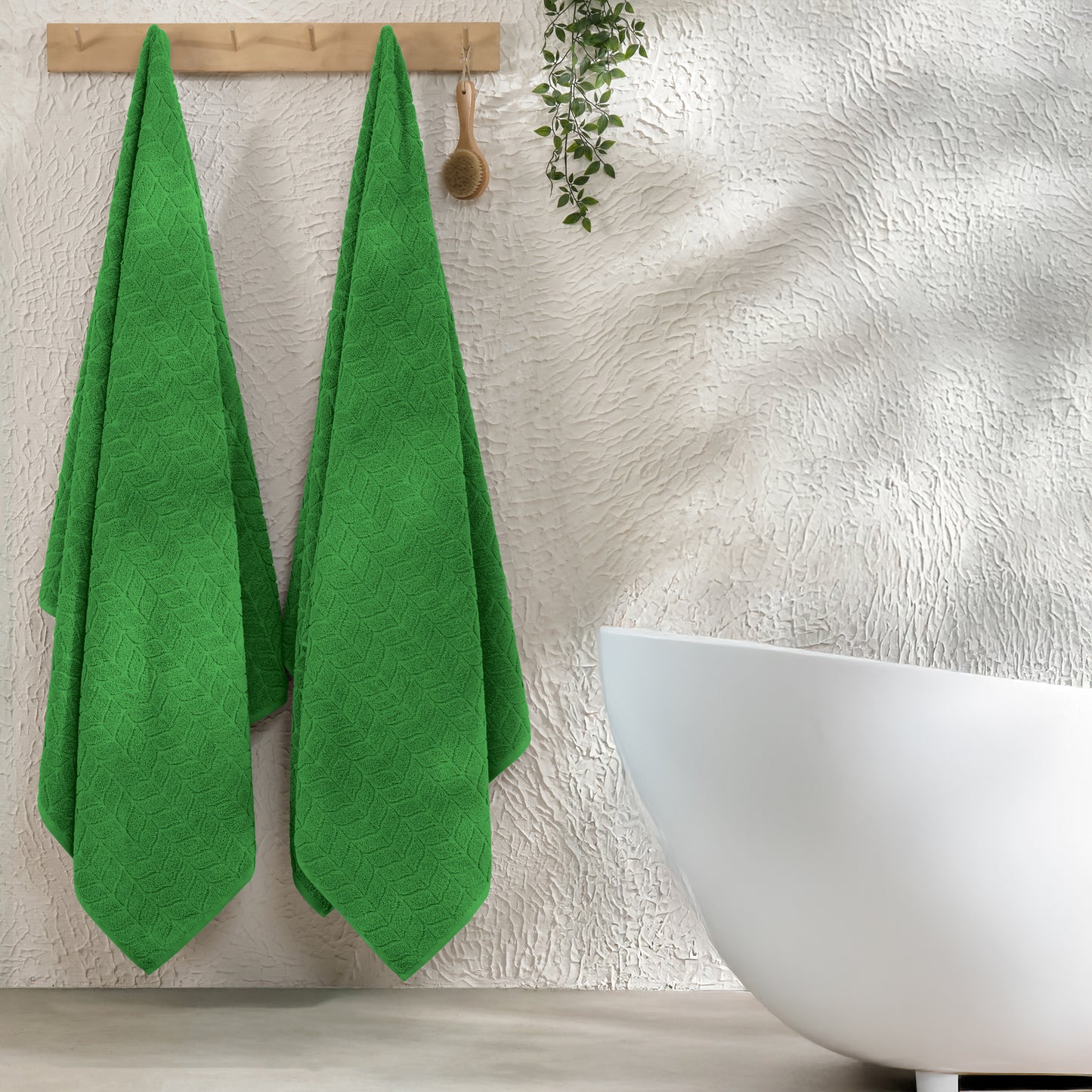 Elegant Comfort 2-Pack Premium Turkish Cotton Braided Bath Towel Set, 27 x 54 inch