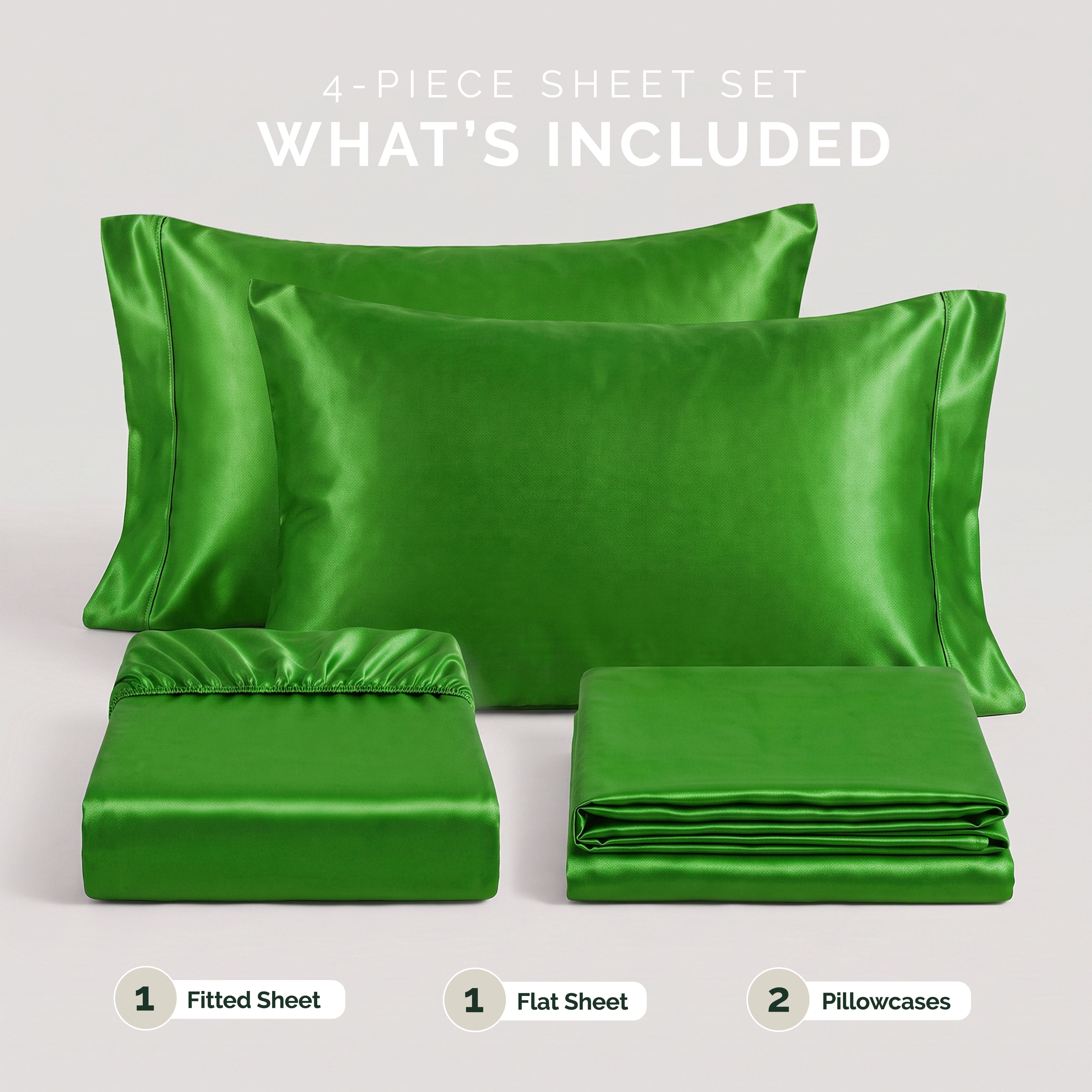 Fine 4-Piece Silky Satin Sheet Set, Moody Shades