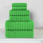6-Piece Turkish Cotton Corduroy Towel Set, 2 Washcloths, 2 Hand Towels and 2 Bath Towels