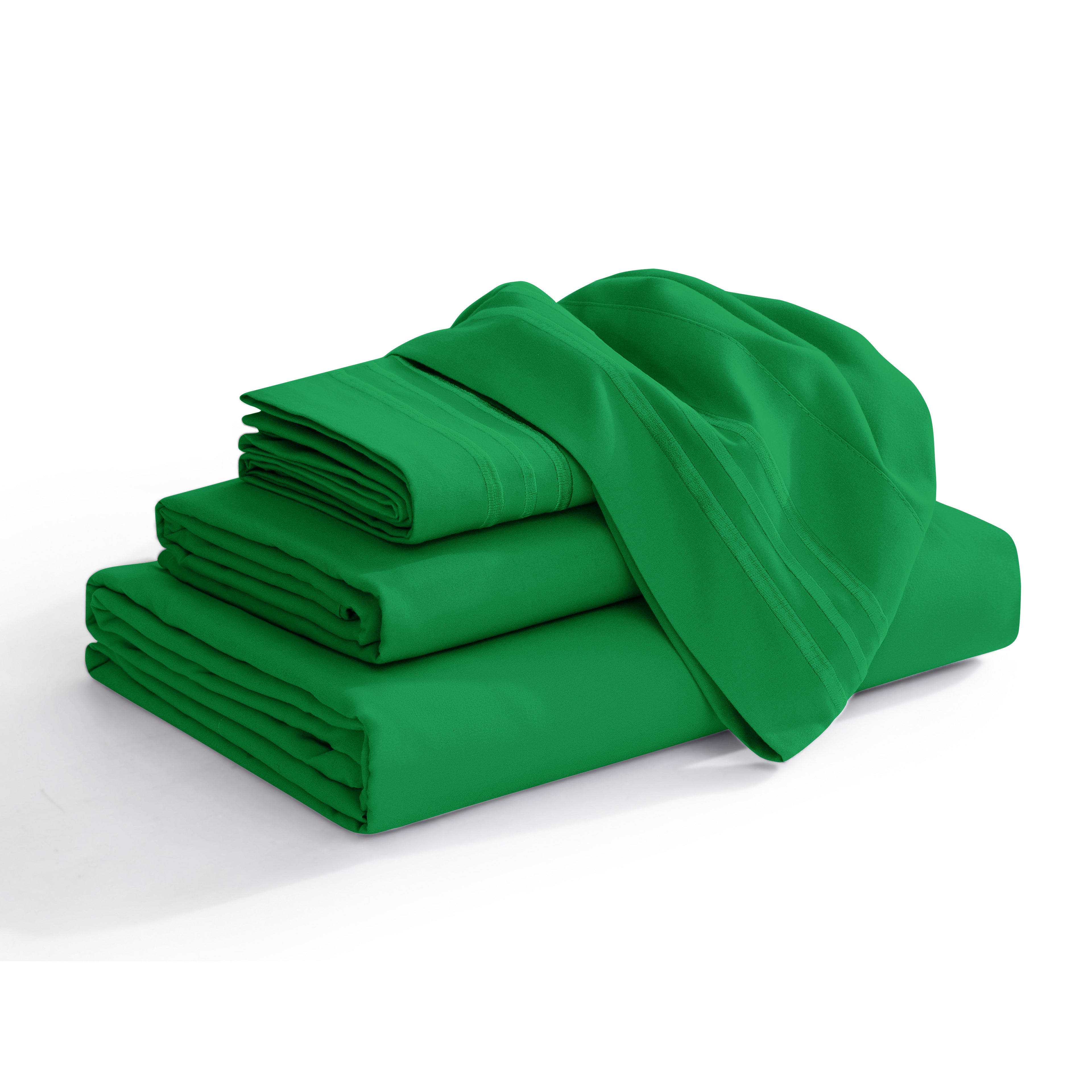 Extra deep 18-24 Inch Pocket 3 Line Embroidery, 4-Piece Sheet Set, Bright Shades
