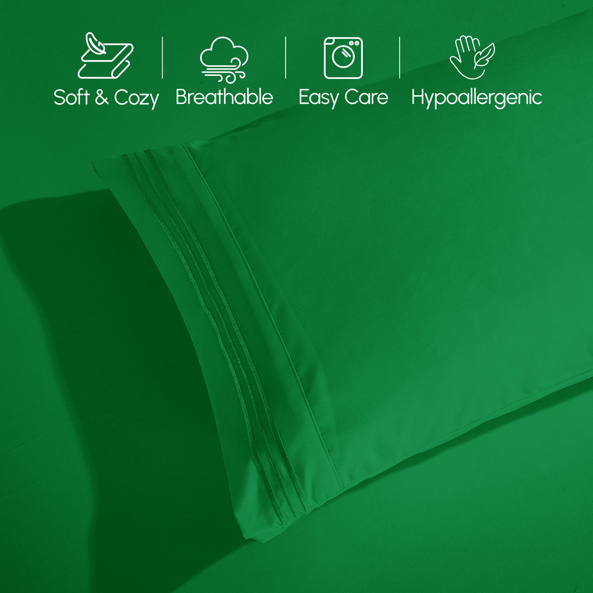 Essential 6-Piece 3-Line Embroidery Sheet Set, Soft as a Hotel Premium Quality,  Moody Shades