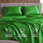Fine 4-Piece Silky Satin Sheet Set, Moody Shades