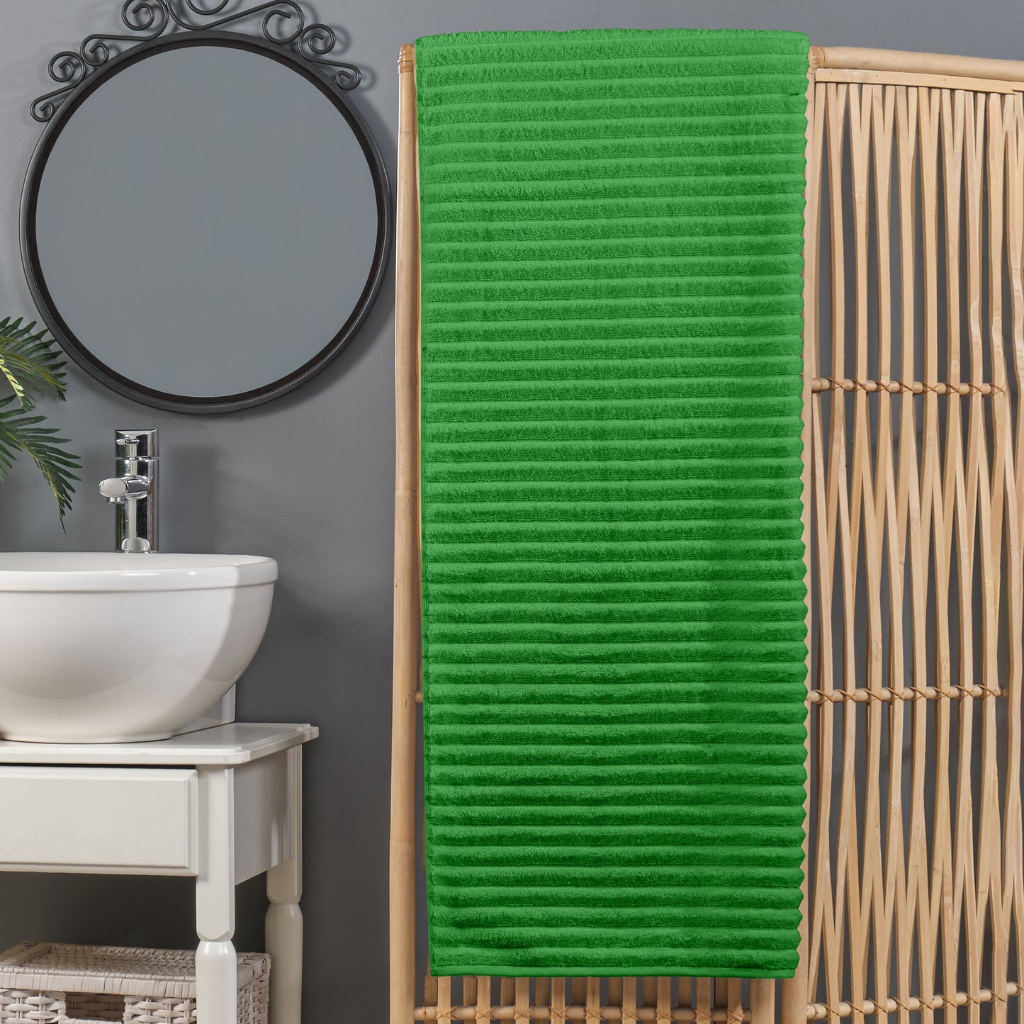 Elegant Comfort 1-Piece Premium Turkish Cotton Corduroy Stripe Oversized Bath Sheet Towel 40 x 80 Inch