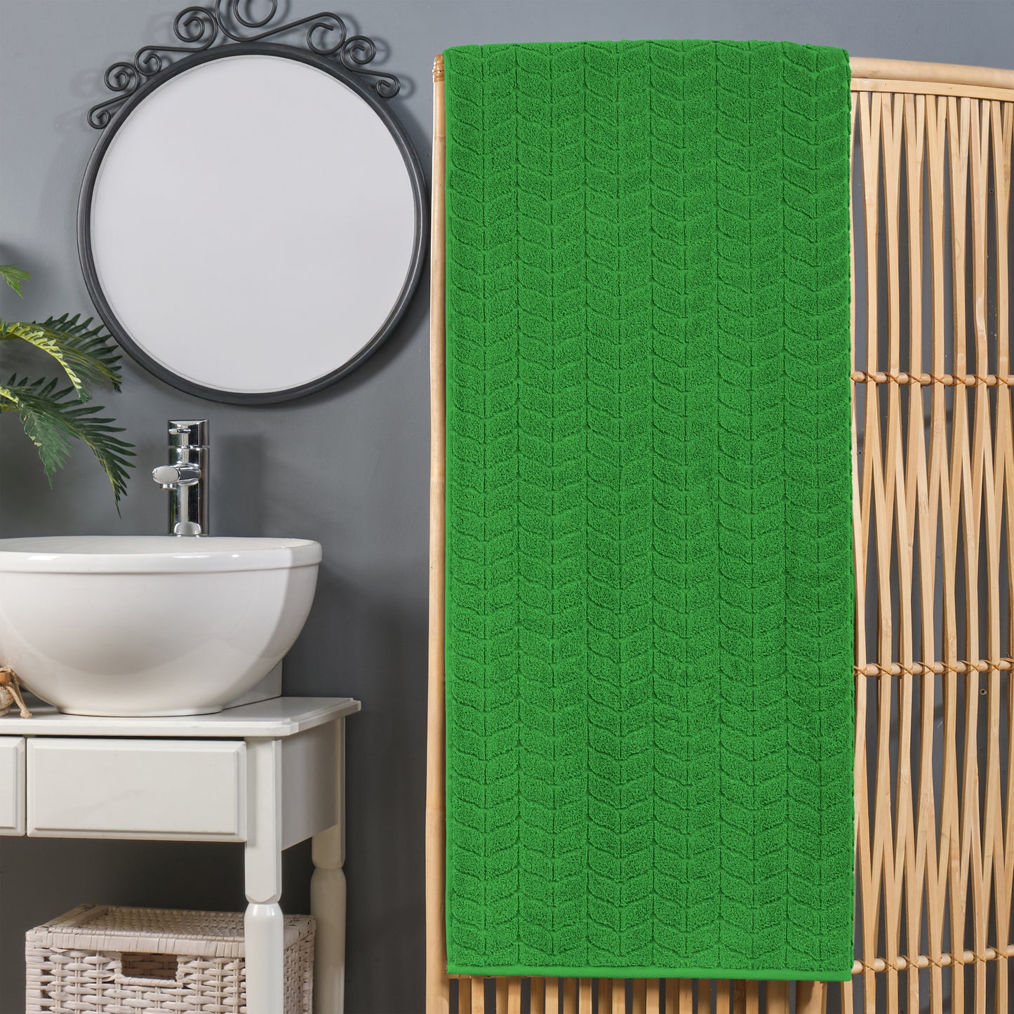 Elegant Comfort 1-Piece Premium Turkish Cotton Braided Oversized Bath Sheet Towel 40 x 80 Inch