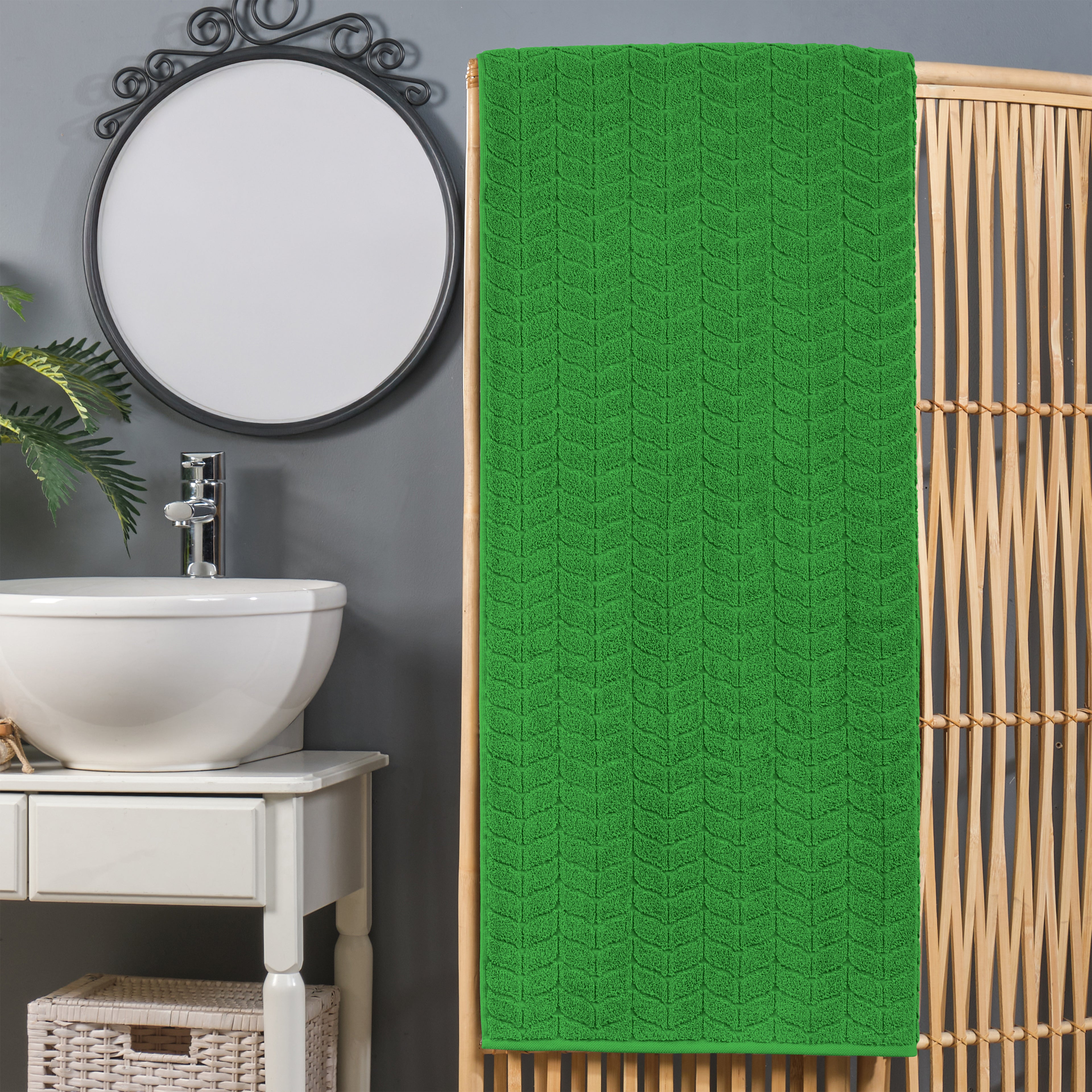 1-Piece Premium Turkish Cotton Braided Oversized Bath Sheet Towel 40 x 80 Inch