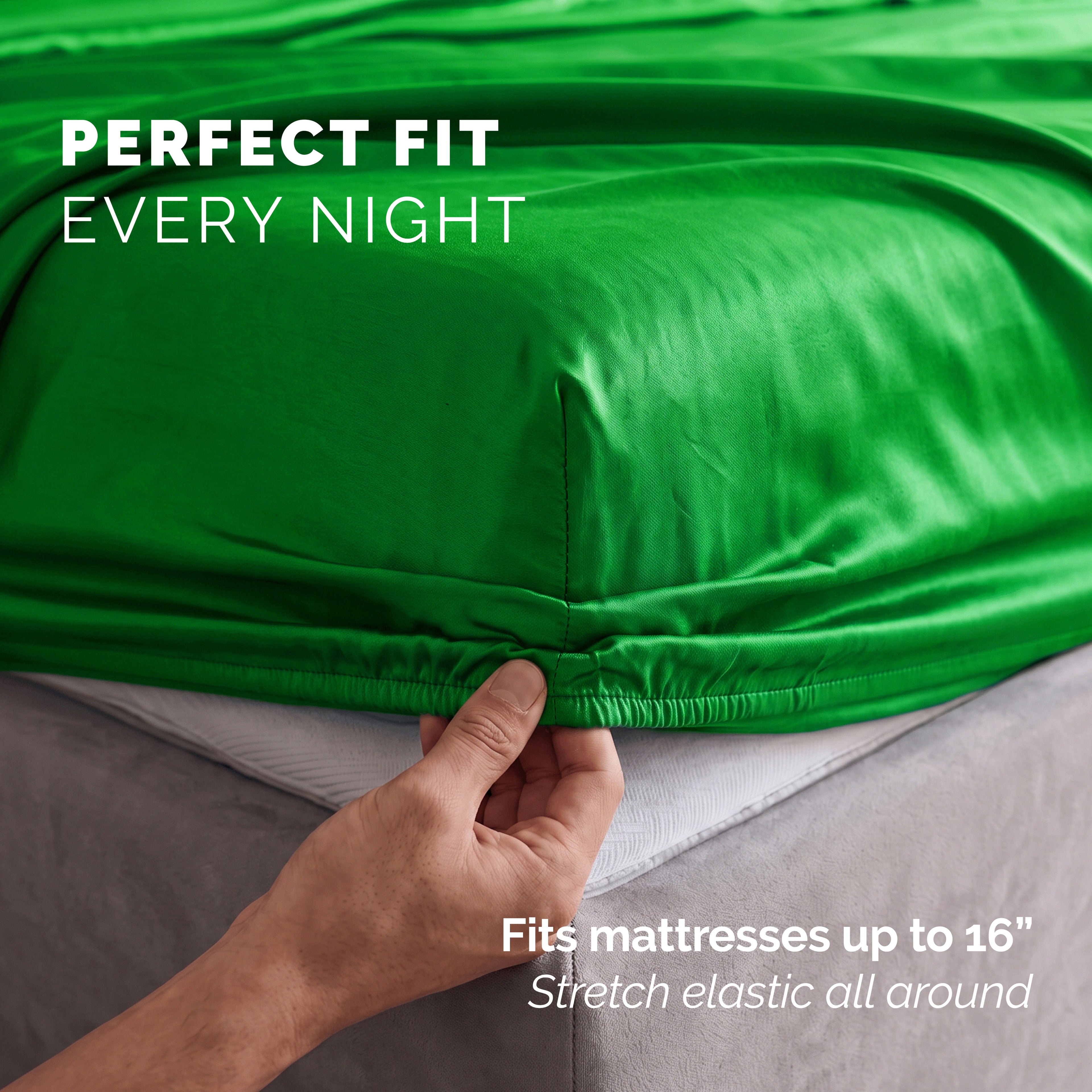 Fine 4-Piece Silky Satin Sheet Set, Moody Shades