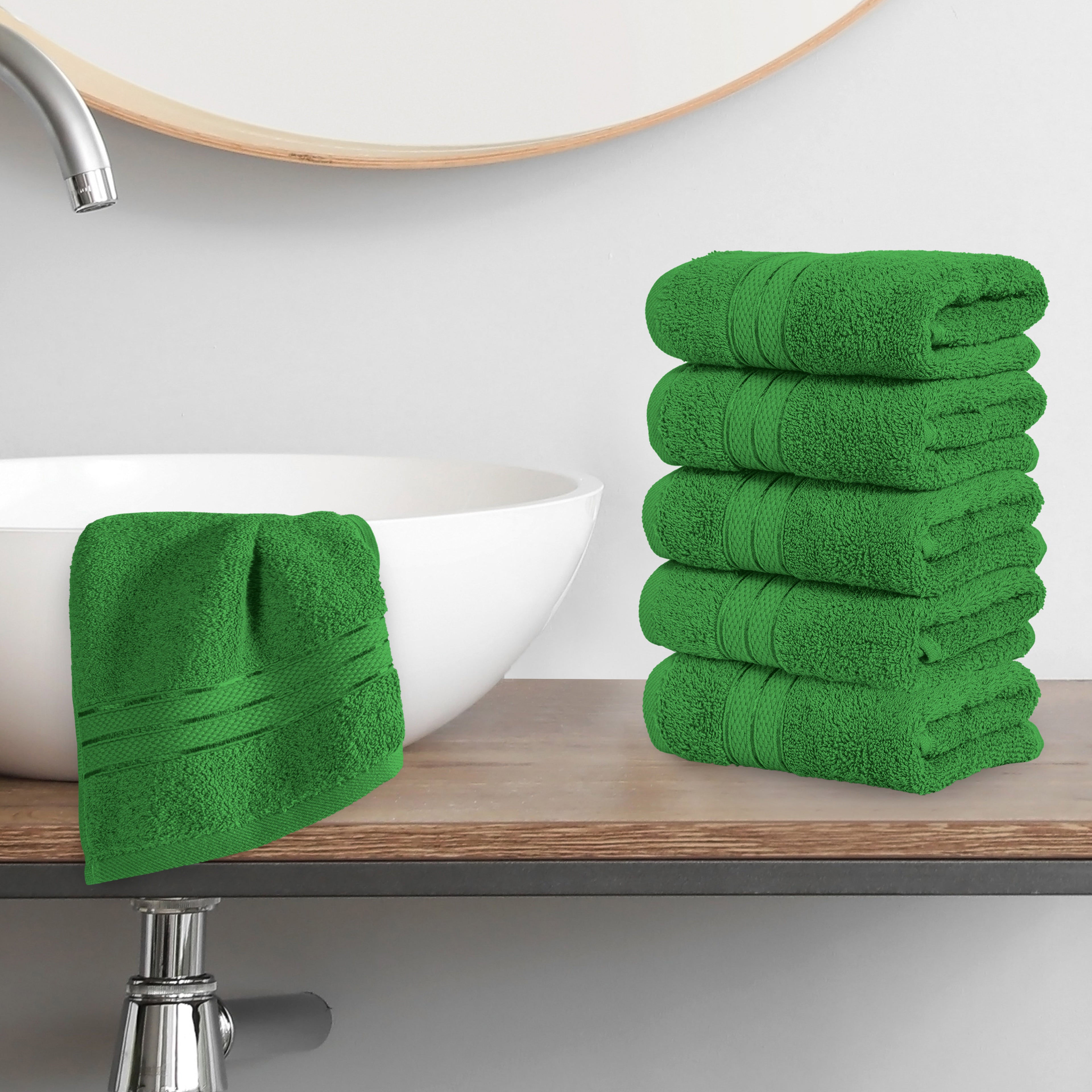 6-Pack Premium Turkish Cotton Three Line Popcorn Washcloths Set ( 13" x 13")