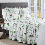 4-Piece Holiday Christmas Velvet Plush Flannel Sheet Set