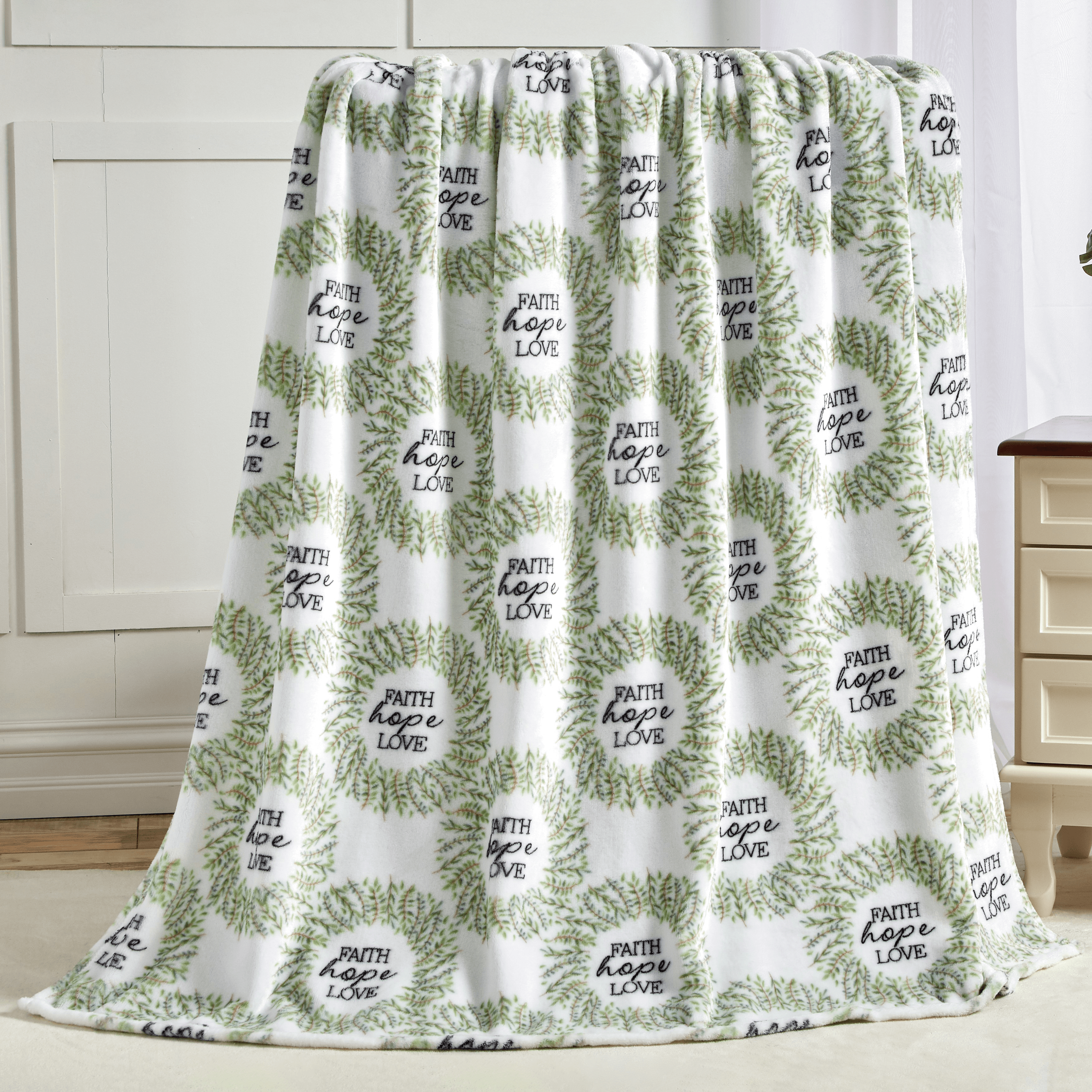 Religious Flannel Fleece Throw Blanket - Velvet Feel, 50 x 70 inches