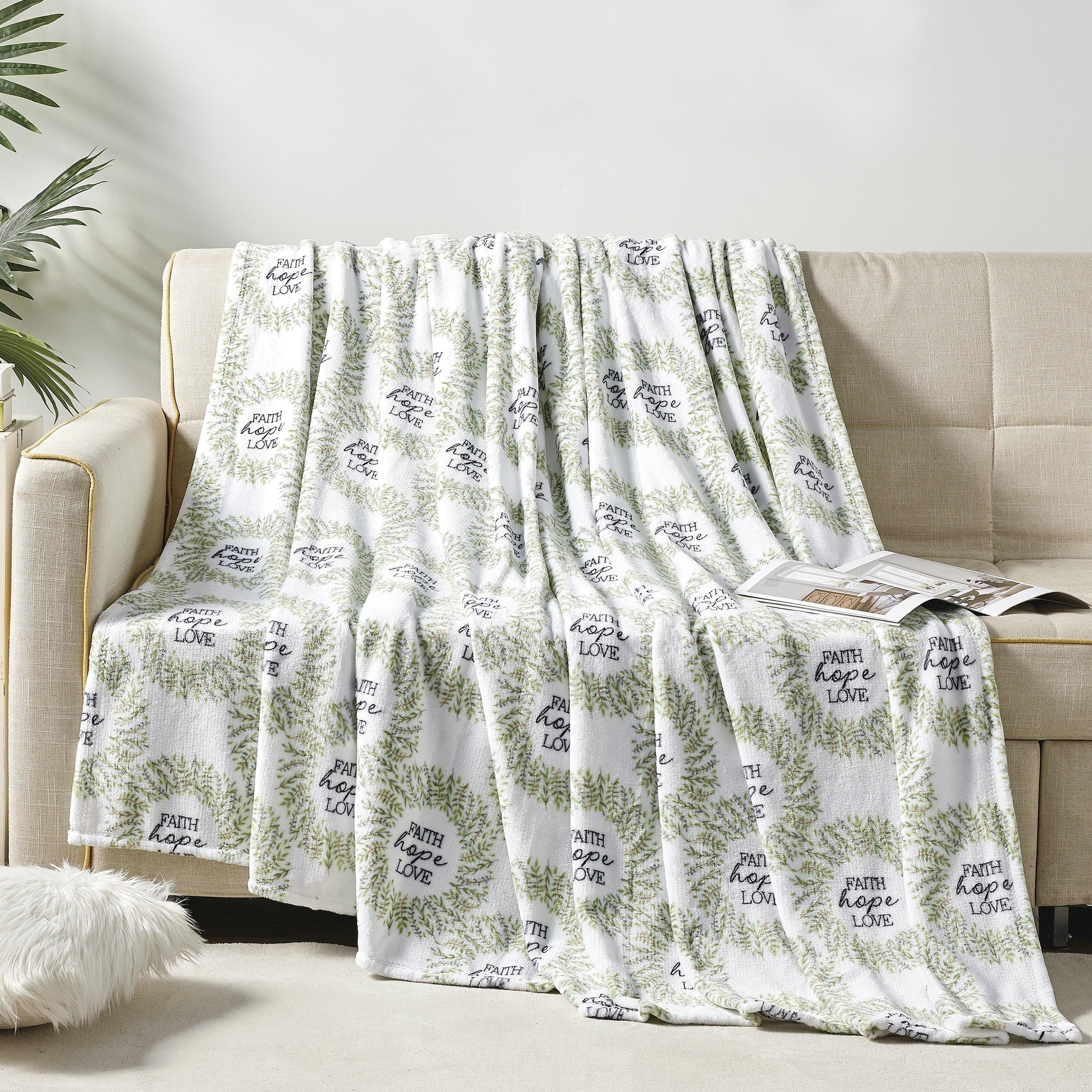 Printed Bed or Oversized Couch Blanket - Lightweight for All Season Warmth