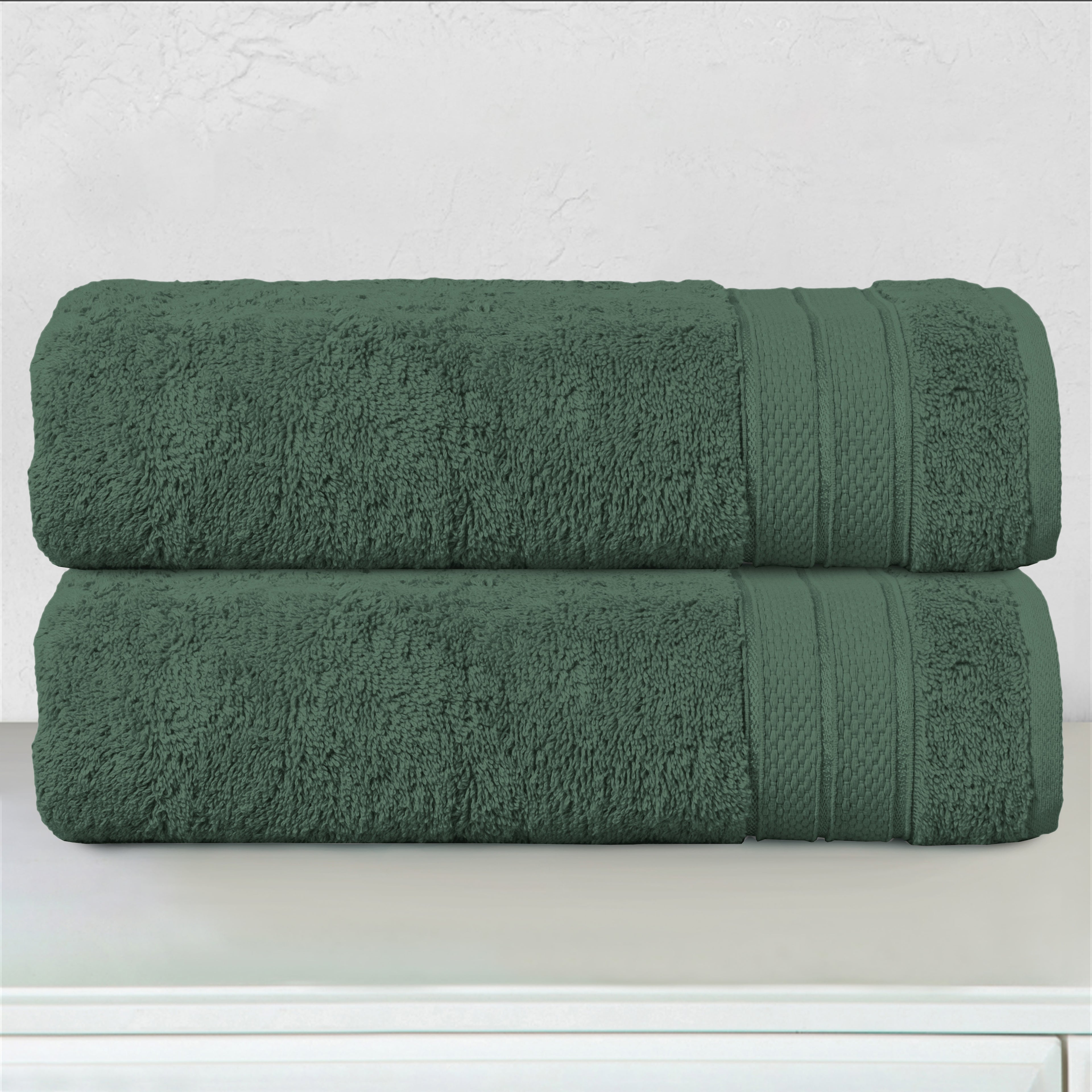2-Pack Turkish Cotton Three Line Popcorn Bath Towel Set, 27 x 54 inch