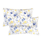 Set of 2 Floral and Stripe Pattern Pillowcases
