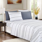 6-Piece Floral and Stripe Pattern Sheet Set - Soft as a Hotel Premium Quality Bedding