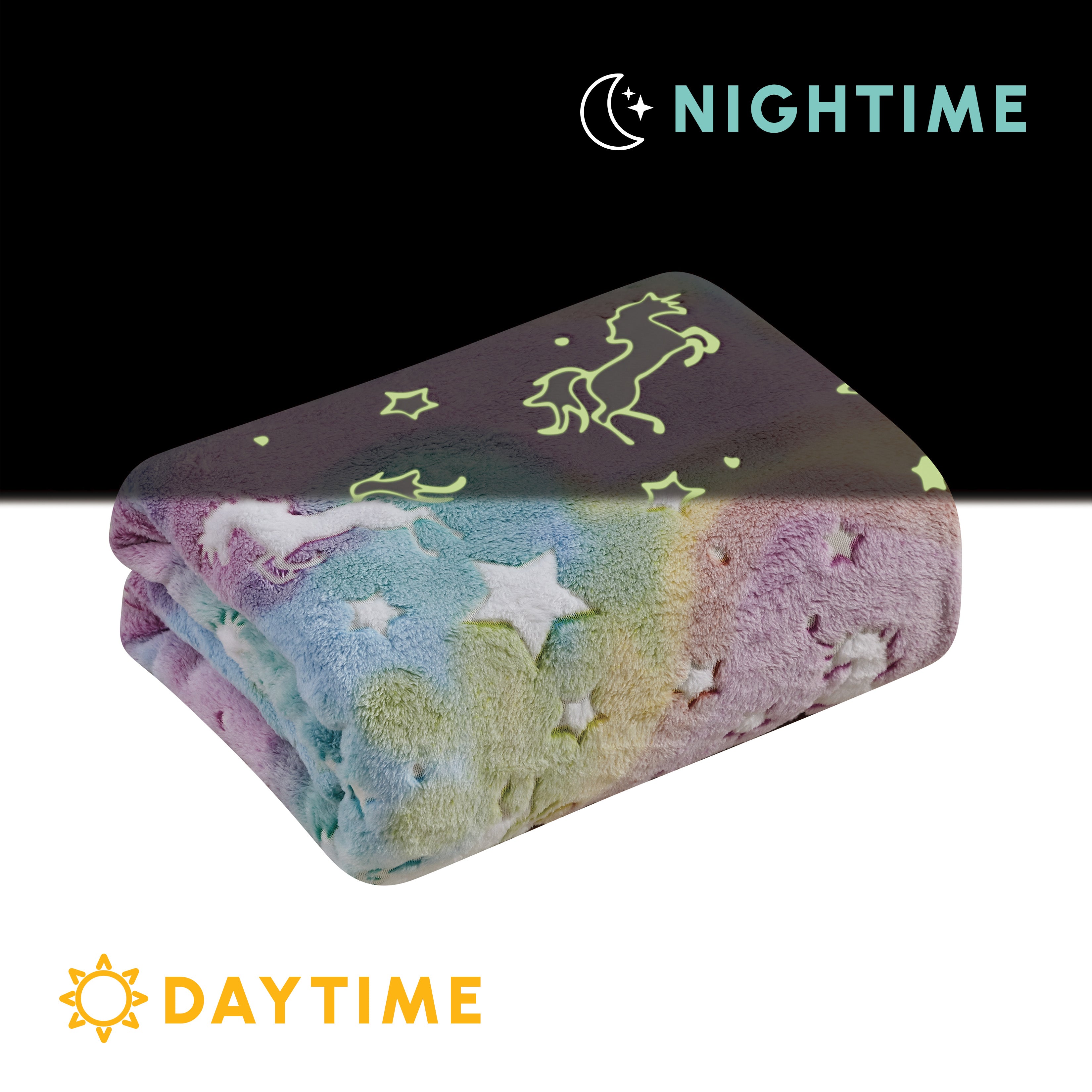 Glow In the Dark 50" x 60" Throw Blanket - Velvety Feel, 50 X 60 inches