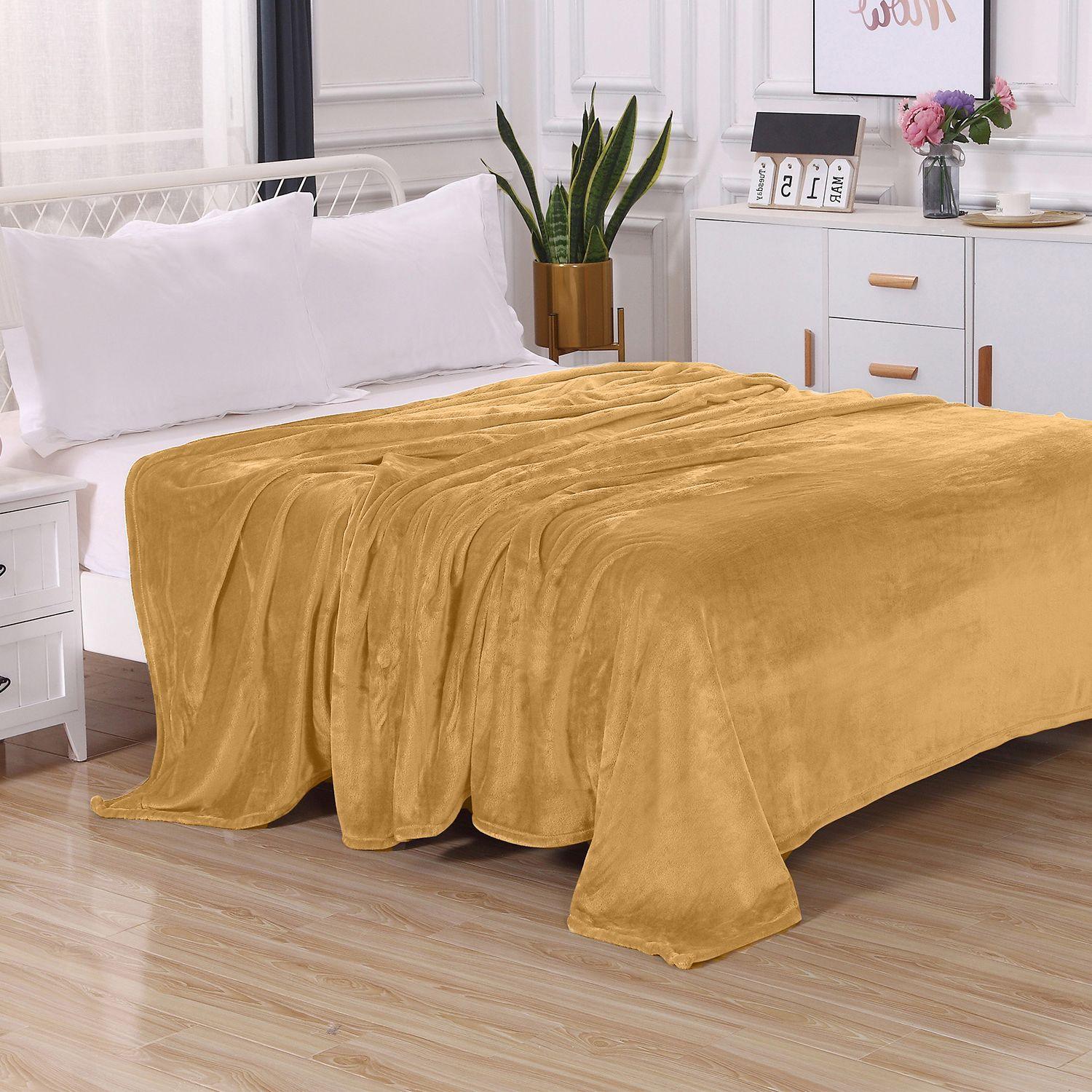 Velvet Plush Fleece Blanket Solid Color Design - Velour Blanket
