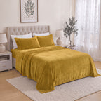 4-Piece Velvet Plush Flannel Sheet Set