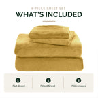 4-Piece Velvet Plush Flannel Sheet Set