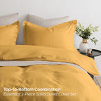 Essential 3-Piece Solid Duvet Cover Set