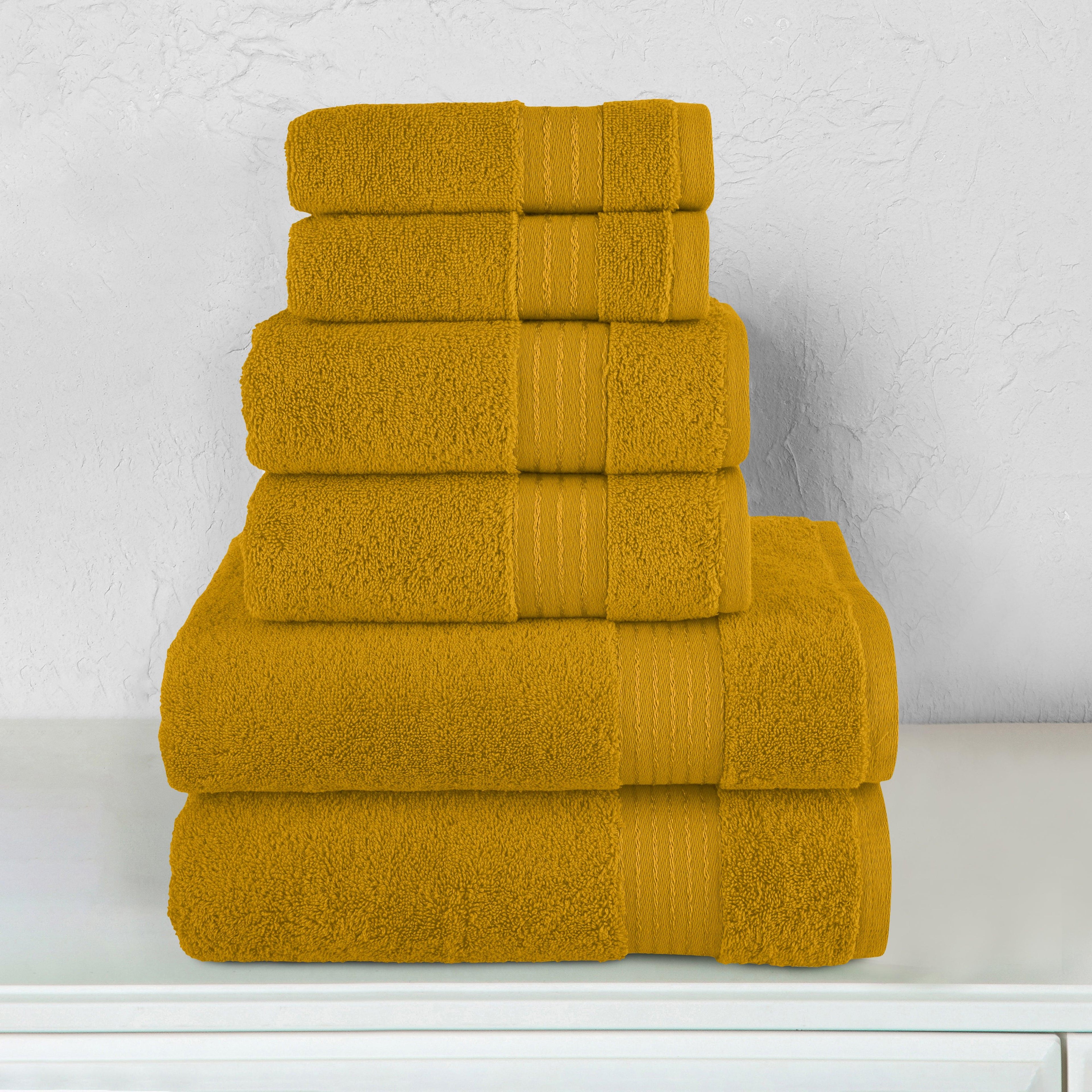 6-Piece Turkish Cotton Towel Set, 2 Washcloths, 2 Hand Towels and 2 Bath Towels
