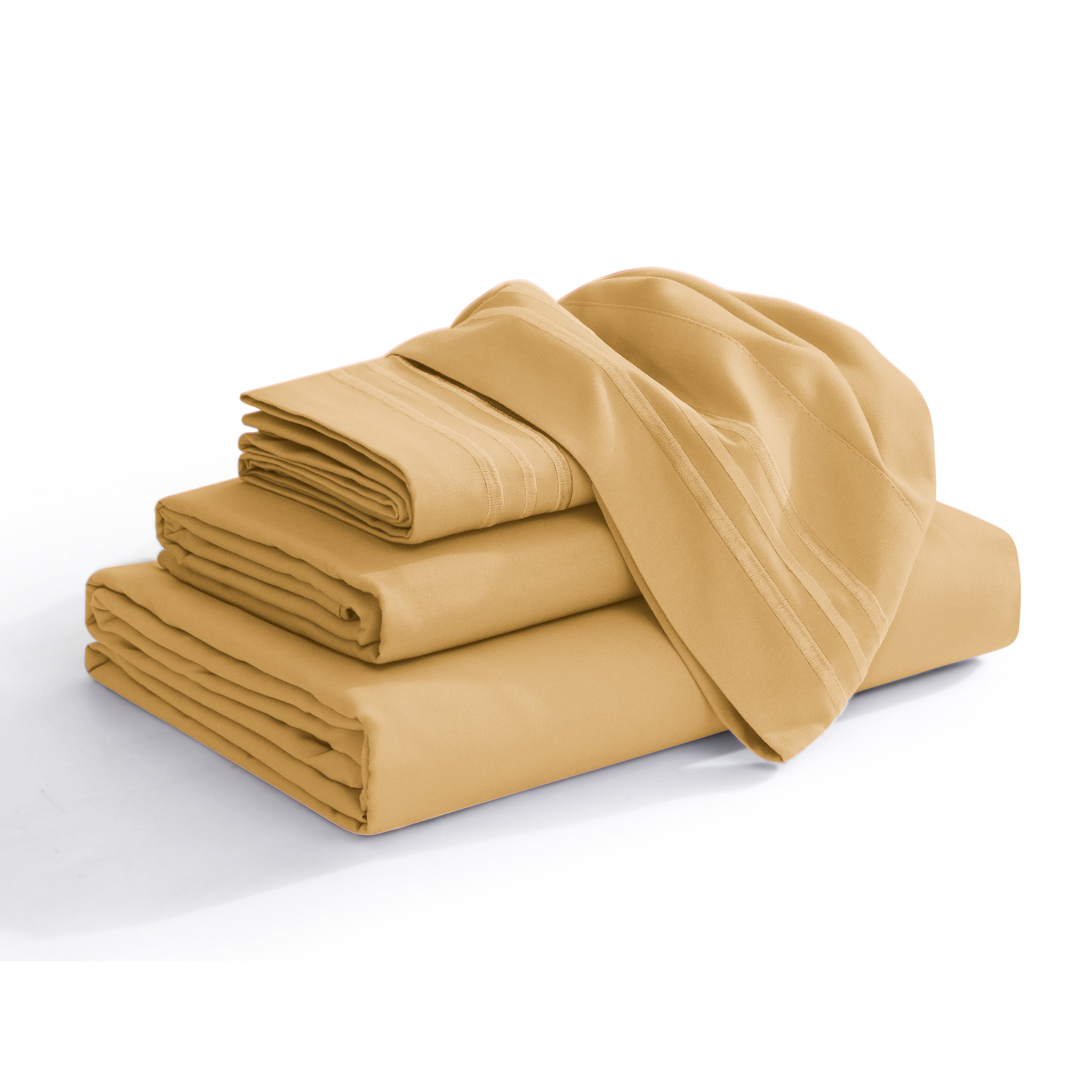 Extra deep 18-24 Inch Pocket 3 Line Embroidery, 4-Piece Sheet Set, Bright Shades