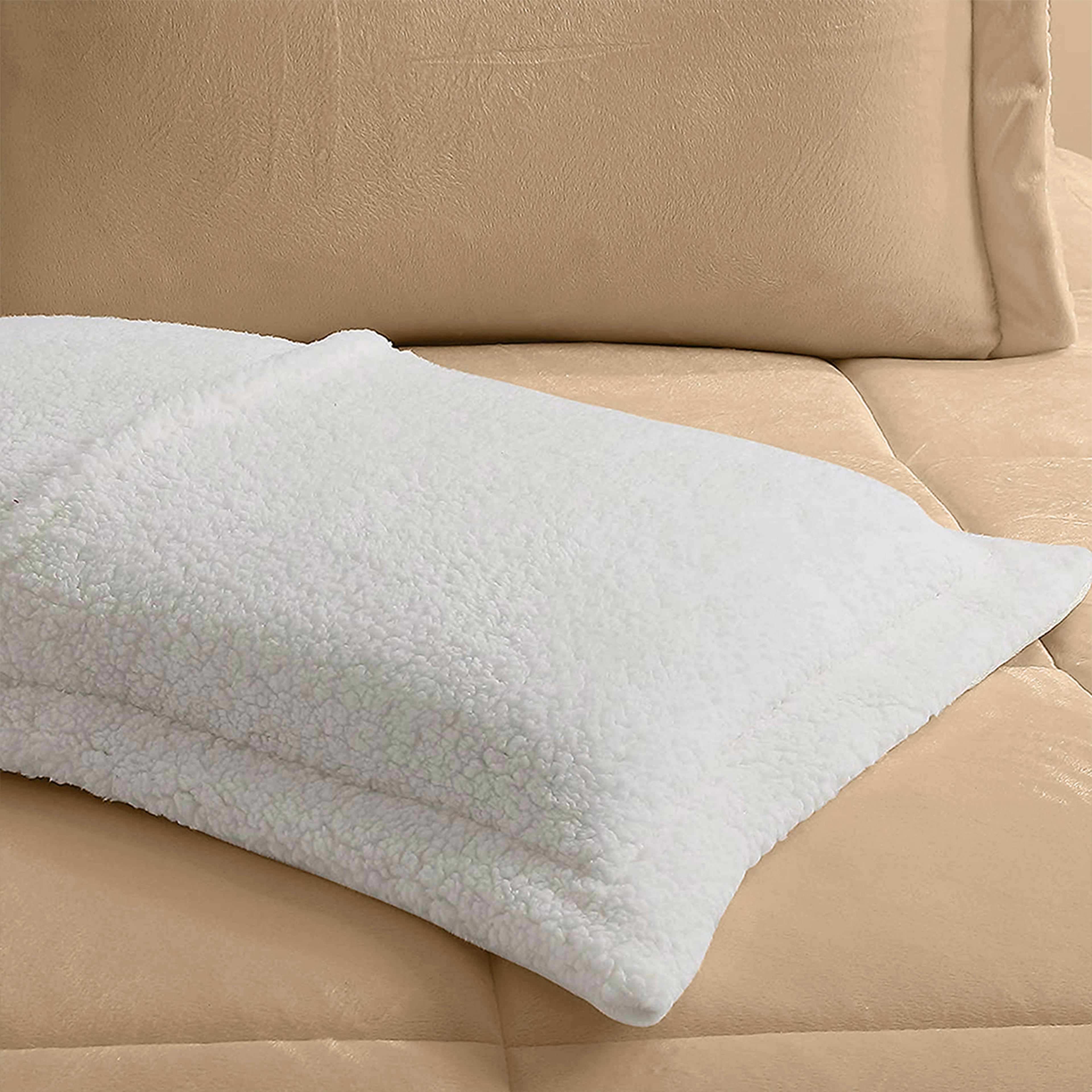 3-Piece Micro-Suede Reversible Sherpa - Solid Color Design Comforter Set