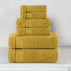 6-Piece Turkish Cotton Three Line Popcorn Towel Set, 2 Washcloths, 2 Hand Towels and 2 Bath Towels