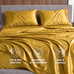 Fine 4-Piece Silky Satin Sheet Set, Bright Shades