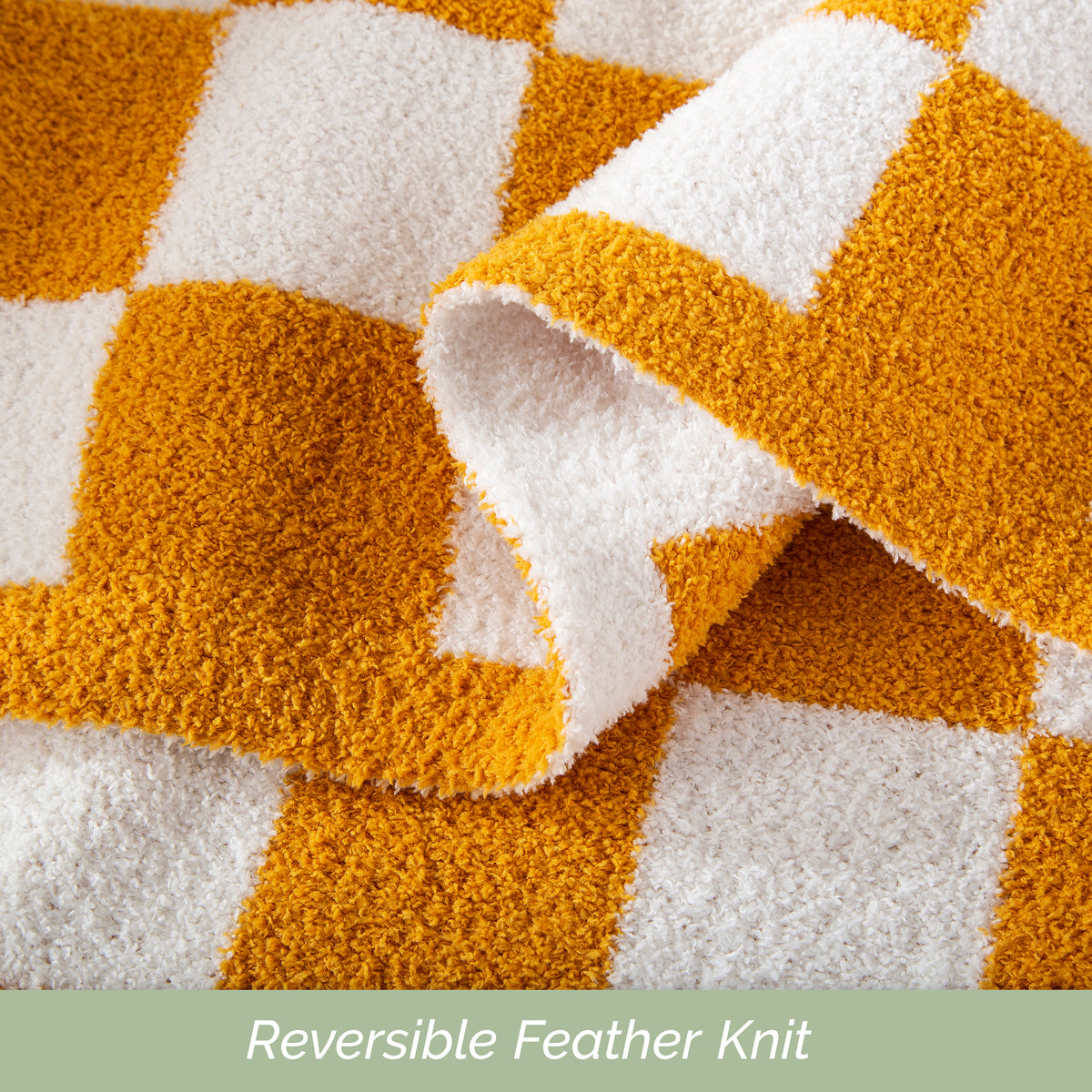 50" x 70"  Ultra Soft Checkered Knitted Throw Blanket