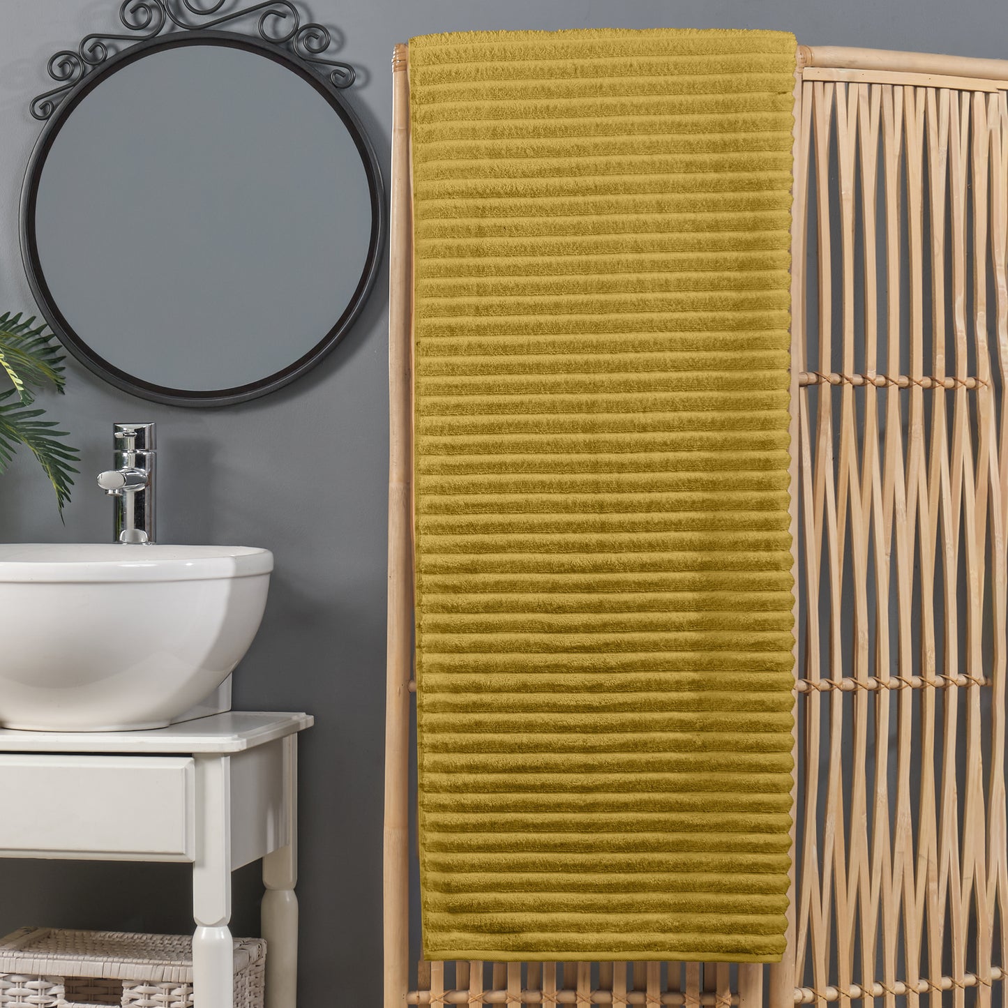 Elegant Comfort 1-Piece Premium Turkish Cotton Corduroy Stripe Oversized Bath Sheet Towel 40 x 80 Inch