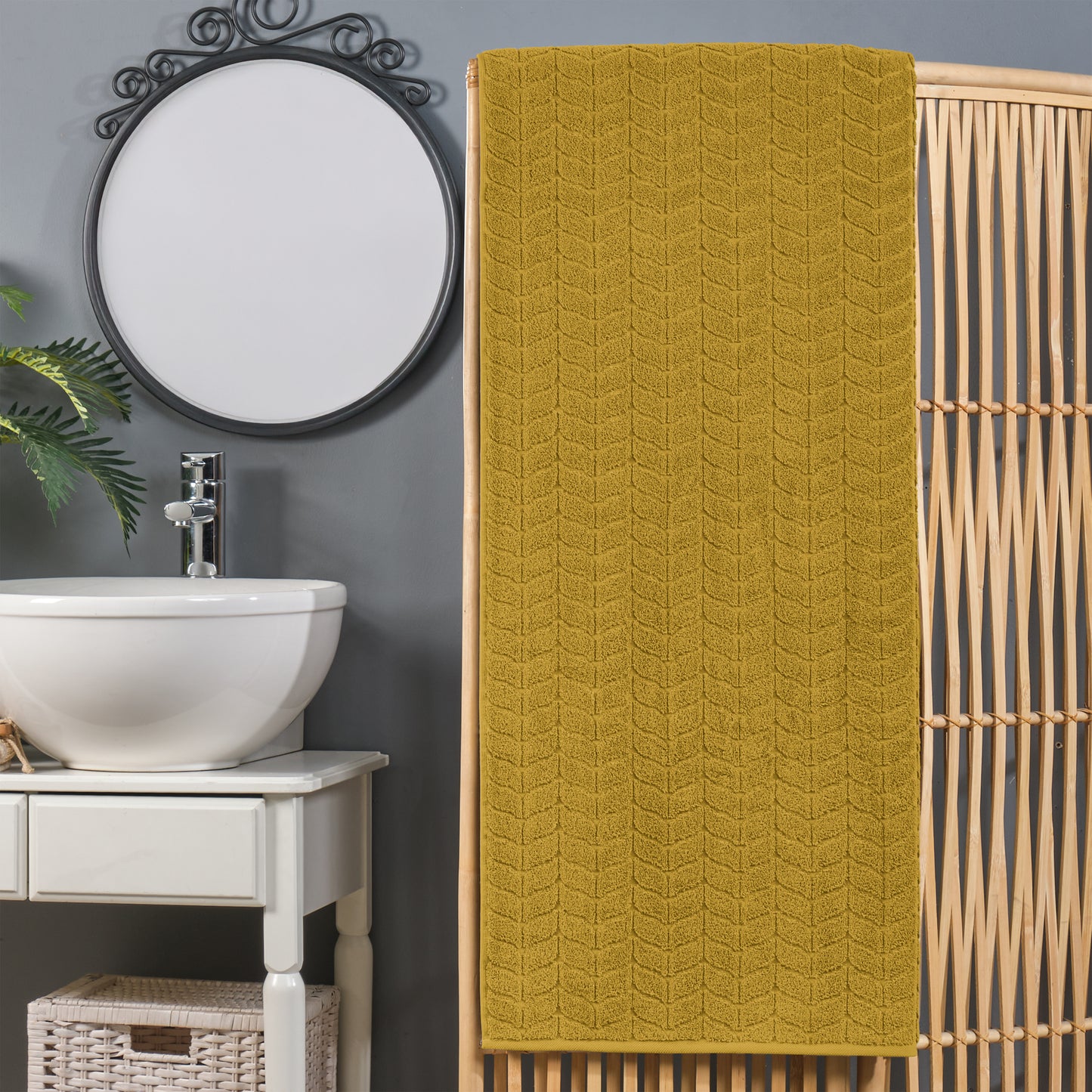 Elegant Comfort 1-Piece Premium Turkish Cotton Braided Oversized Bath Sheet Towel 40 x 80 Inch