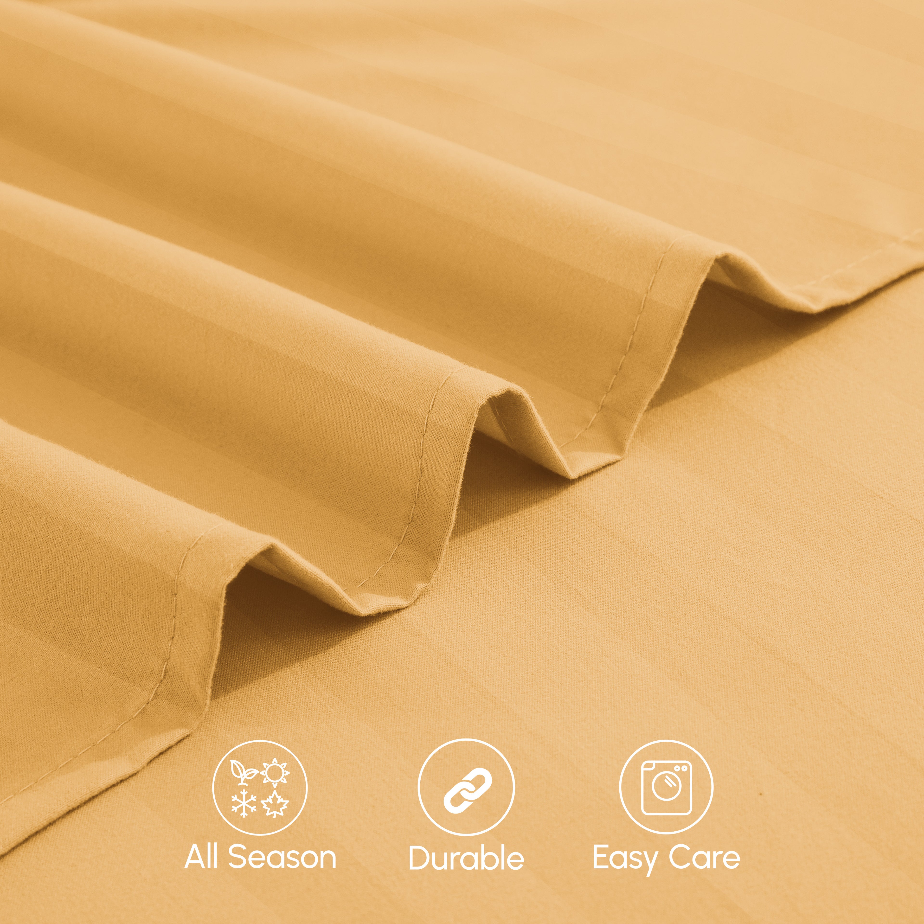 6-Piece Dobby Stripe Printed Bed Sheet Set- Soft as a Hotel Premium Quality