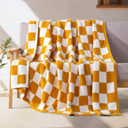 50" x 70"  Ultra Soft Checkered Knitted Throw Blanket