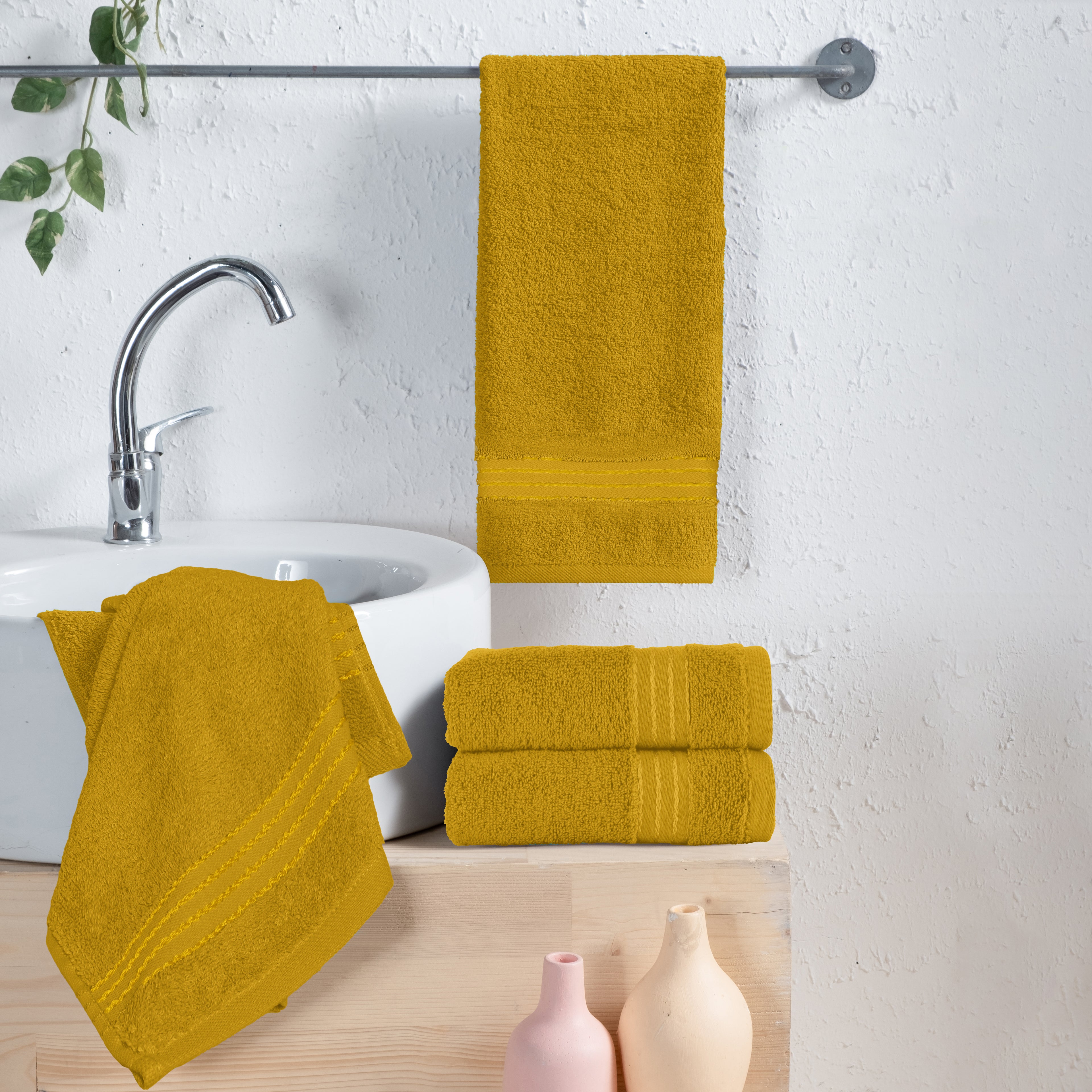 4-Pack Premium Turkish Cotton Hand Towel Set, 16 x 28 inch