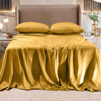 Fine 4-Piece Silky Satin Sheet Set, Bright Shades