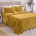 4-Piece Velvet Plush Flannel Sheet Set