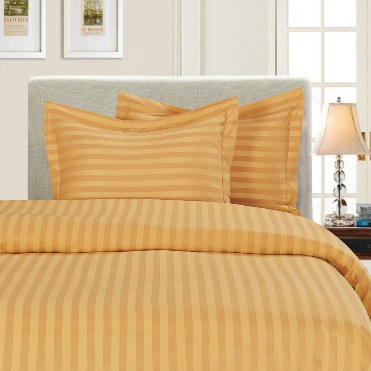 3-Piece Stripe Duvet Cover Set - Dobby Stripe Printed Pattern