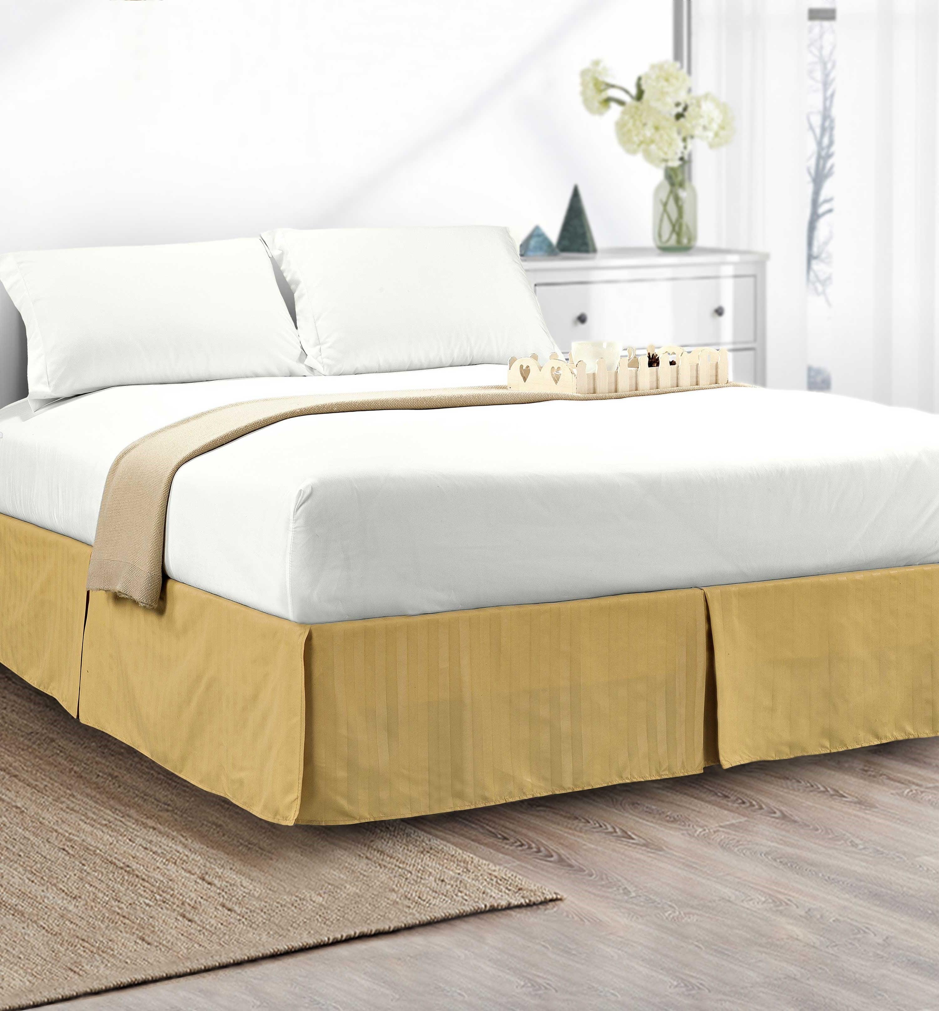 1-Piece Stripe Bed Skirt - 14 inch Drop