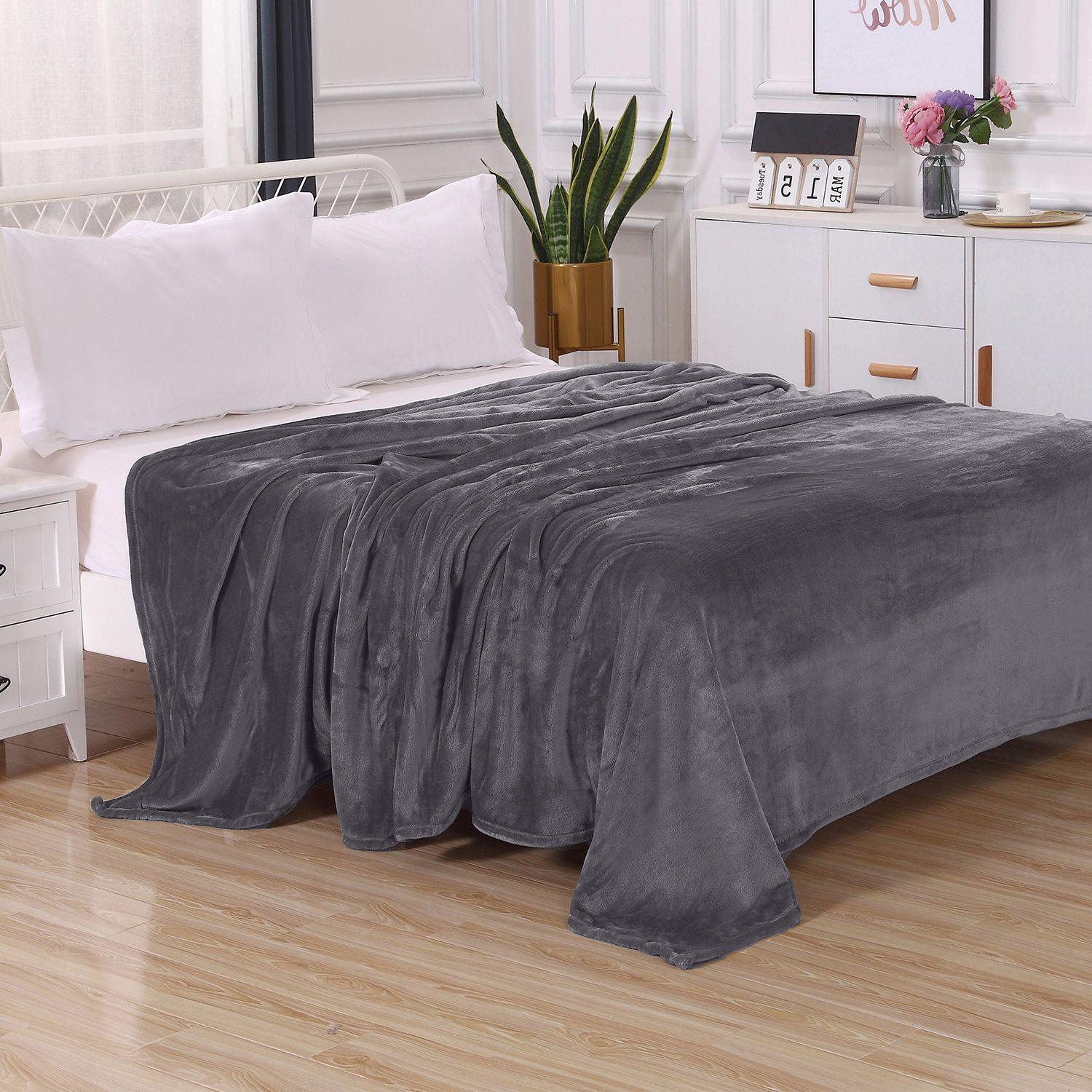 Velvet Plush Fleece Blanket Solid Color Design - Velour Blanket