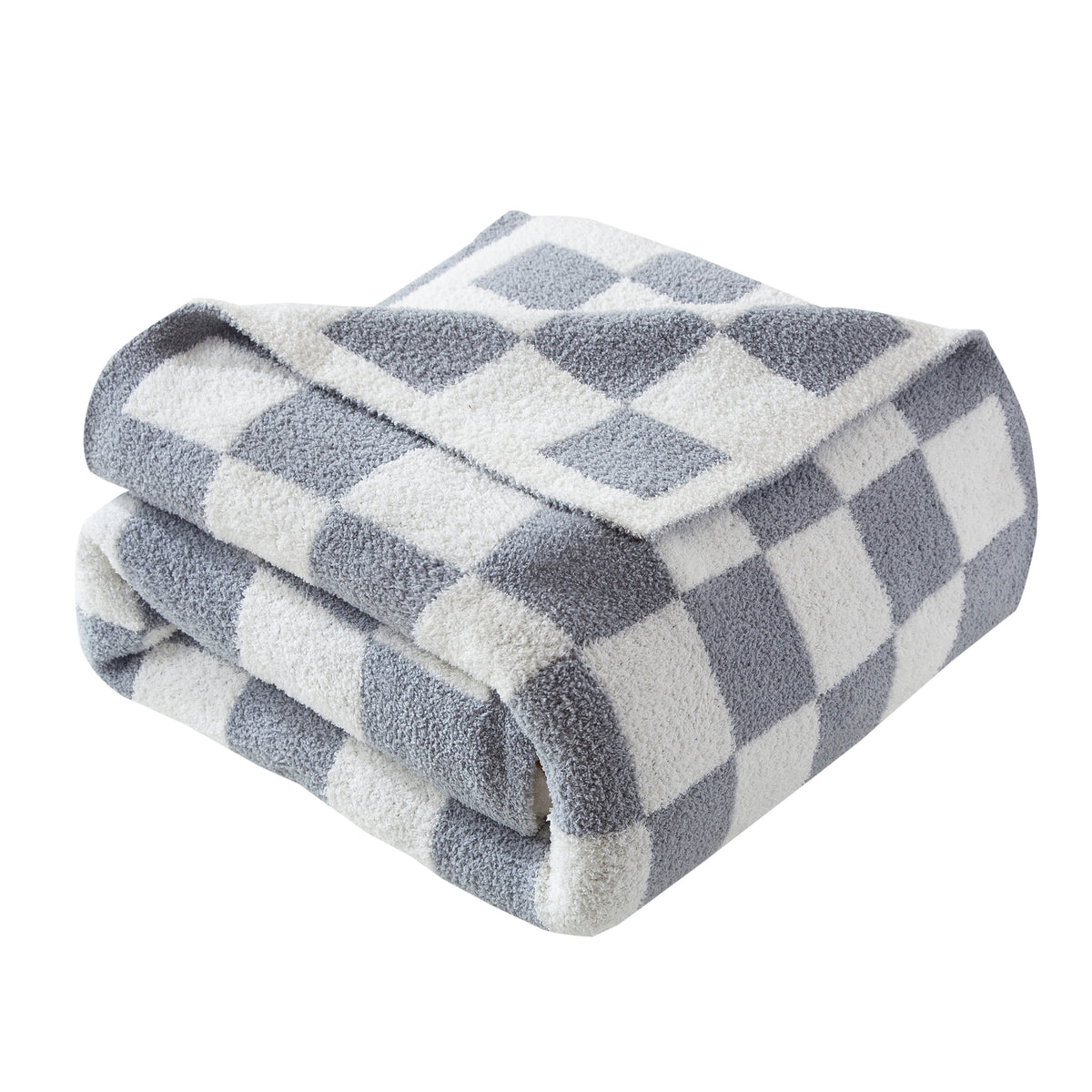 50" x 70"  Ultra Soft Checkered Knitted Throw Blanket