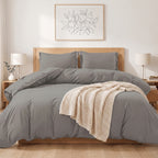 Essential 3-Piece Solid Duvet Cover Set