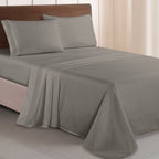 Essential 4-Piece 3-Line Embroidery Sheet Set, Soft as a Hotel Premium Quality,  Moody Shades