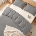 Essential 3-Piece Solid Duvet Cover Set