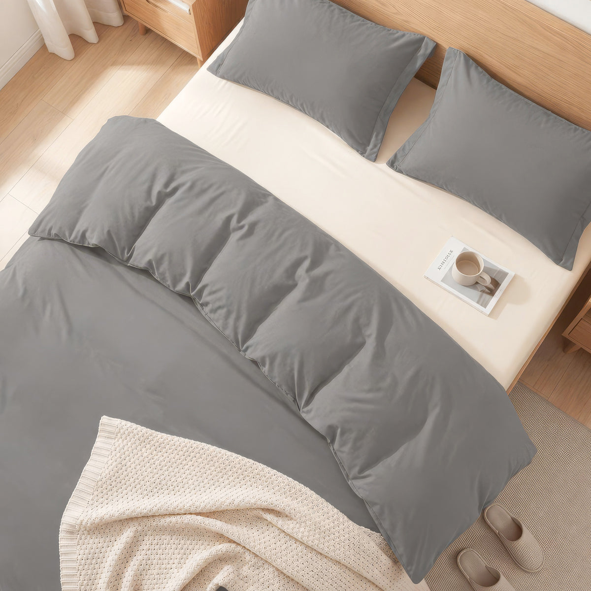 Essential 3-Piece Solid Duvet Cover Set