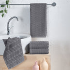 4-Pack Premium Turkish Cotton Braided Hand Towel Set, 16 x 28 inch