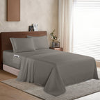 Extra deep 18-24 Inch Pocket 3 Line Embroidery, 4-Piece Sheet Set, Moody Shades